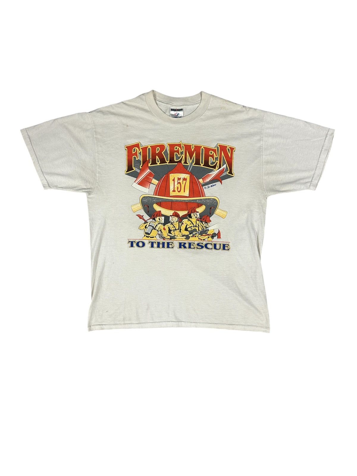 Vintage Vintage Y2K Firemen Tee Size Large Size US L / EU 52-54 / 3 - 1 Thumbnail
