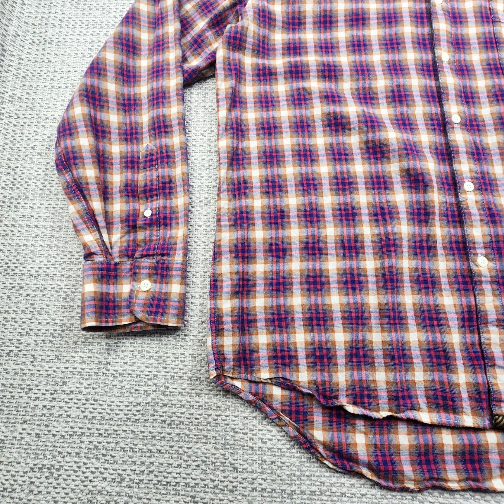Billy Reid Billy Reid Shirt Mens XL Multicolor Plaid Button-Up Long Sleeve Standard Cut Size US XL / EU 56 / 4 - 3 Thumbnail
