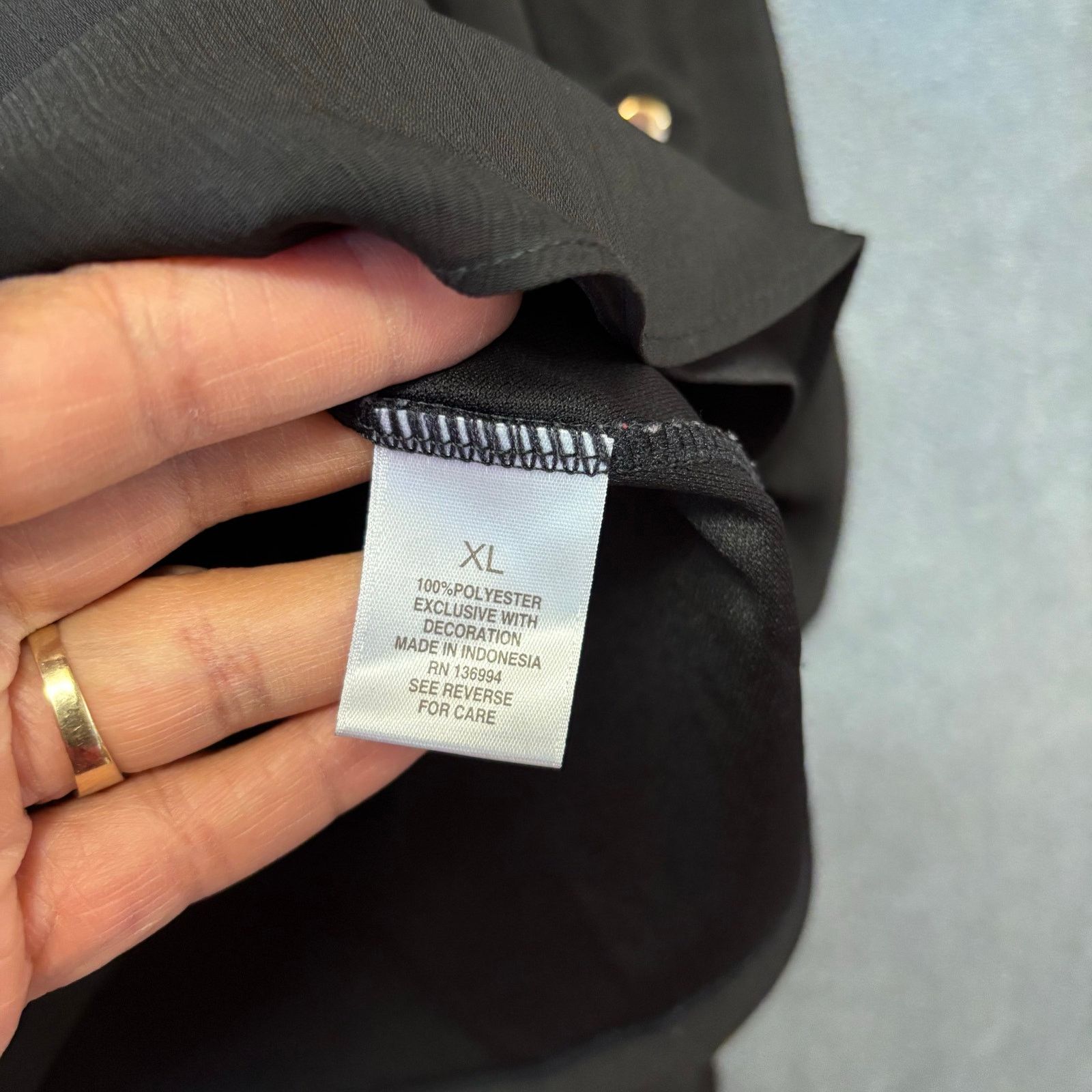 Other Roz & Ali Sheer Blouse Witch Goth Cocktail Office 3/4 Sleeve Size XL / US 12-14 / IT 48-50 - 5 Thumbnail