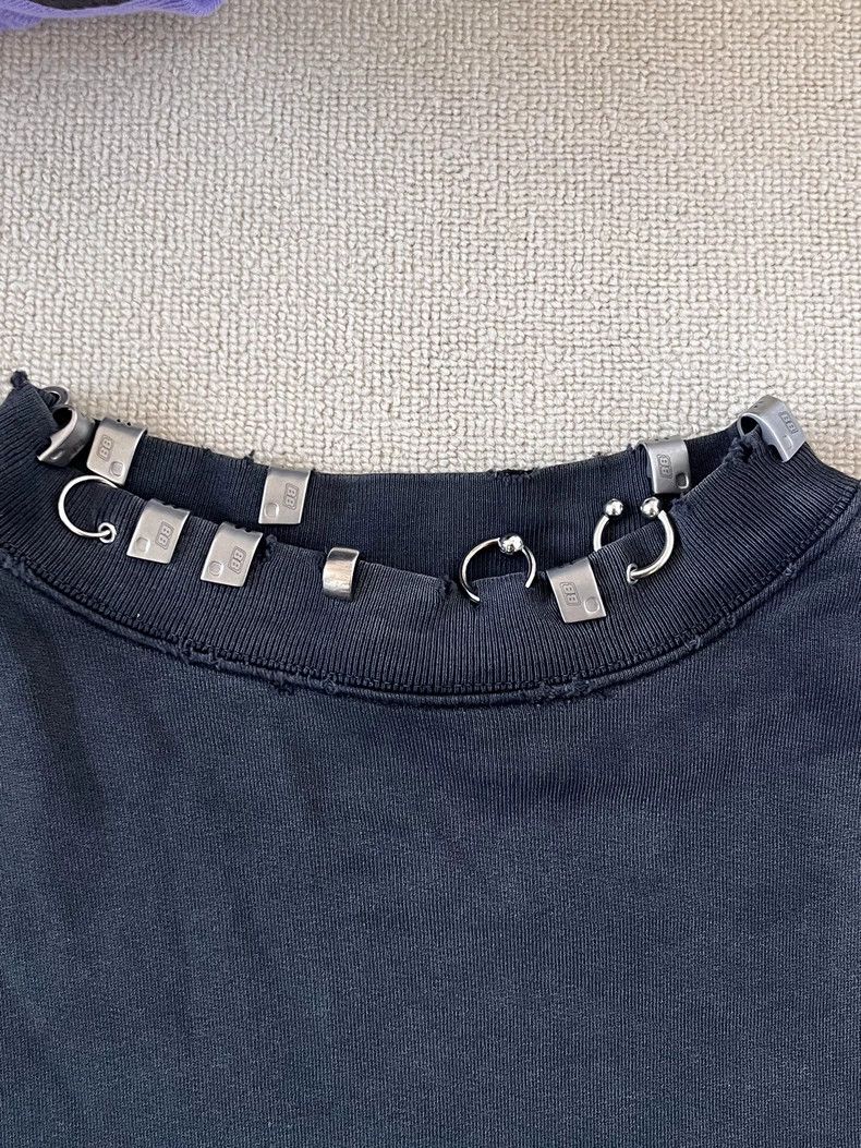 Balenciaga Balenciaga FW23 Solid Perforated Metallic Crew Neck Long Sl Size US S / EU 44-46 / 1 - 3 Thumbnail