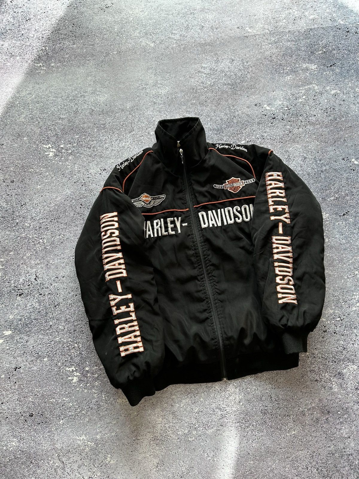 Harley Davidson × Vintage Vintage Harley Davidson Racing Jacket Bomber Moto Bike Size US M / EU 48-50 / 2 - 4 Thumbnail