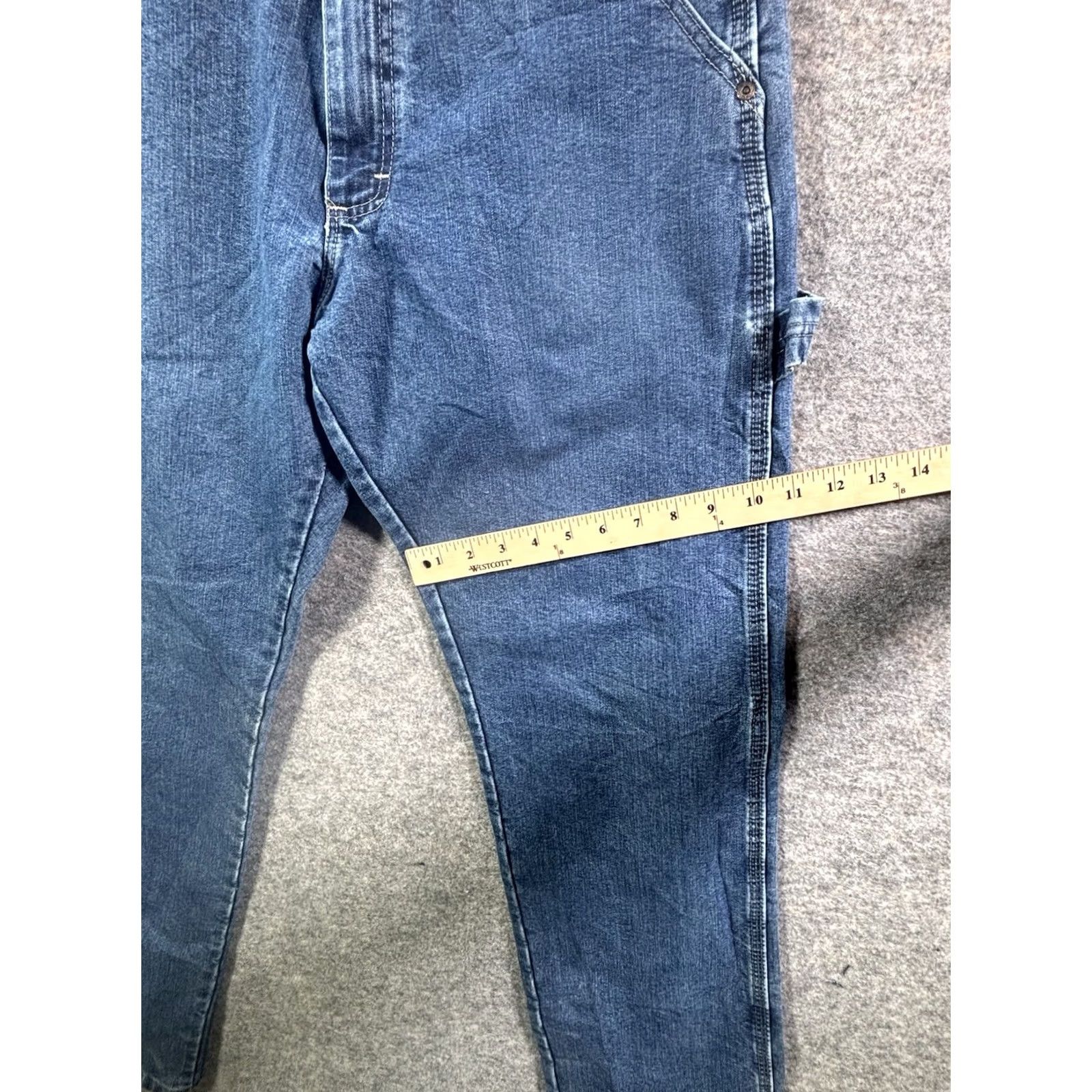 Wrangler Wrangler Carpenter Jeans Men's 32x32 Medium Wash Blue Denim Straight Leg Relaxed 5-Pocket USA Size US 32 / EU 48 - 4 Thumbnail