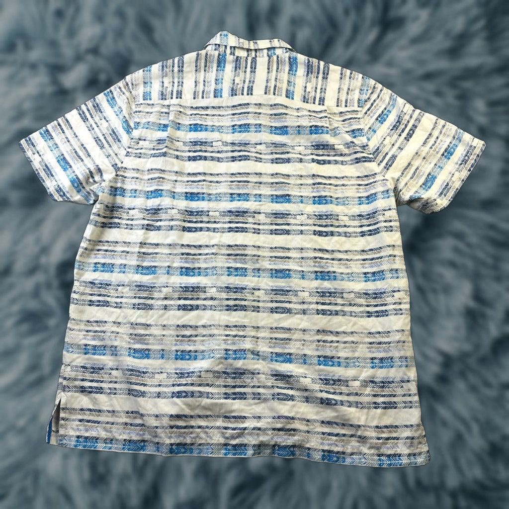 Tommy Bahama Tommy Bahama Shirt Mens Large Beige Blue Camp Button Up Size US L / EU 52-54 / 3 - 1 Thumbnail