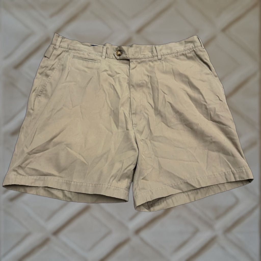 Oleg Cassini Oleg Cassini Classic Fit Khaki Chino Shorts Mens 38 Brown Cotton Blend Casual Size US 38 / EU 54 - 1 Thumbnail