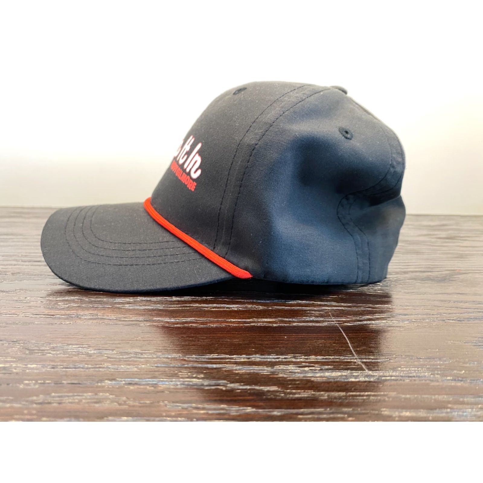 Vintage HAPPY GILMORE Hat Mens One Size Black Just Tap It In Snapback Movie Golf OSFM Universal Studios Hollywood Baseball Cap Size ONE SIZE - 4 Thumbnail
