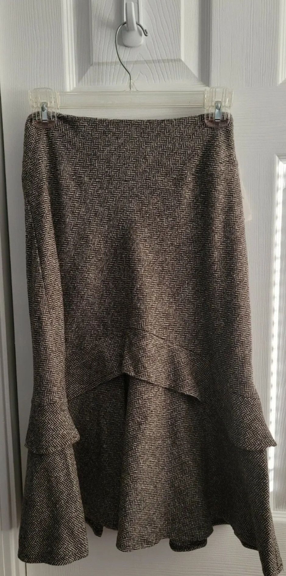 Gap NWT GAP Women's Brown White Maxi Ruffle Skirt Size 1 Size 26" / US 2 / IT 38 - 2 Thumbnail