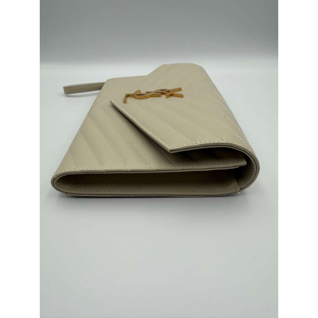 Saint Laurent Paris CC31 Size: OS / YSL Envelope wristlet in Grey Size ONE SIZE - 4 Thumbnail