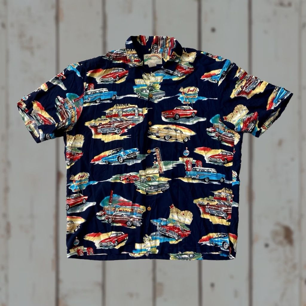 Paradise Found VINTAGE Paradise Found Button Up Shirt Large Classic Cars Hawaiian Style Rayon Size US L / EU 52-54 / 3 - 1 Thumbnail