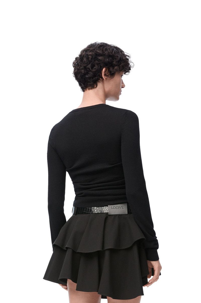 Loewe o1in1g0426 Draped Sweater in Black Size S / US 4 / IT 40 - 4 Thumbnail