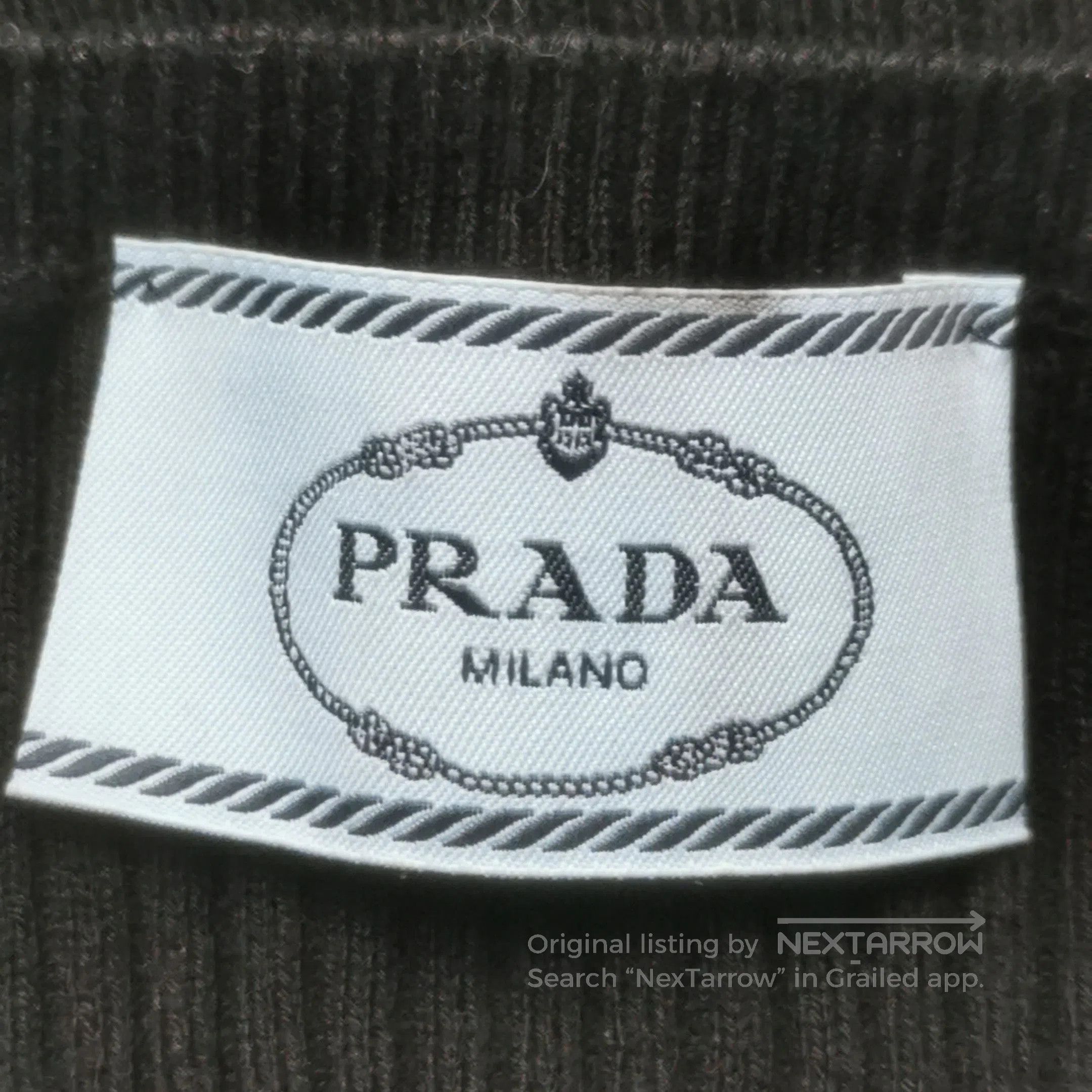 Prada Prada Black Ribbed Knit Crew Neck Sweater . Size M / US 6-8 / IT 42-44 - 3 Thumbnail