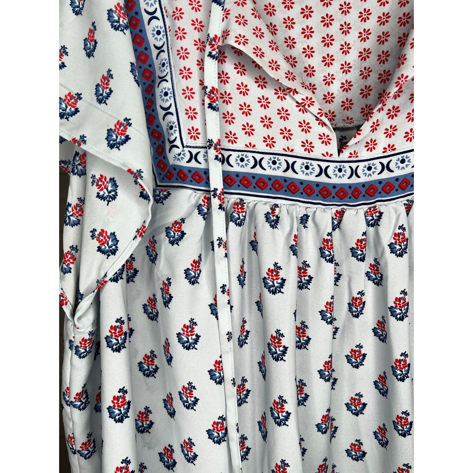 Gap Gap boho Zen flutter sleeve peasant top blue floral size XL Size XL / US 12-14 / IT 48-50 - 3 Thumbnail