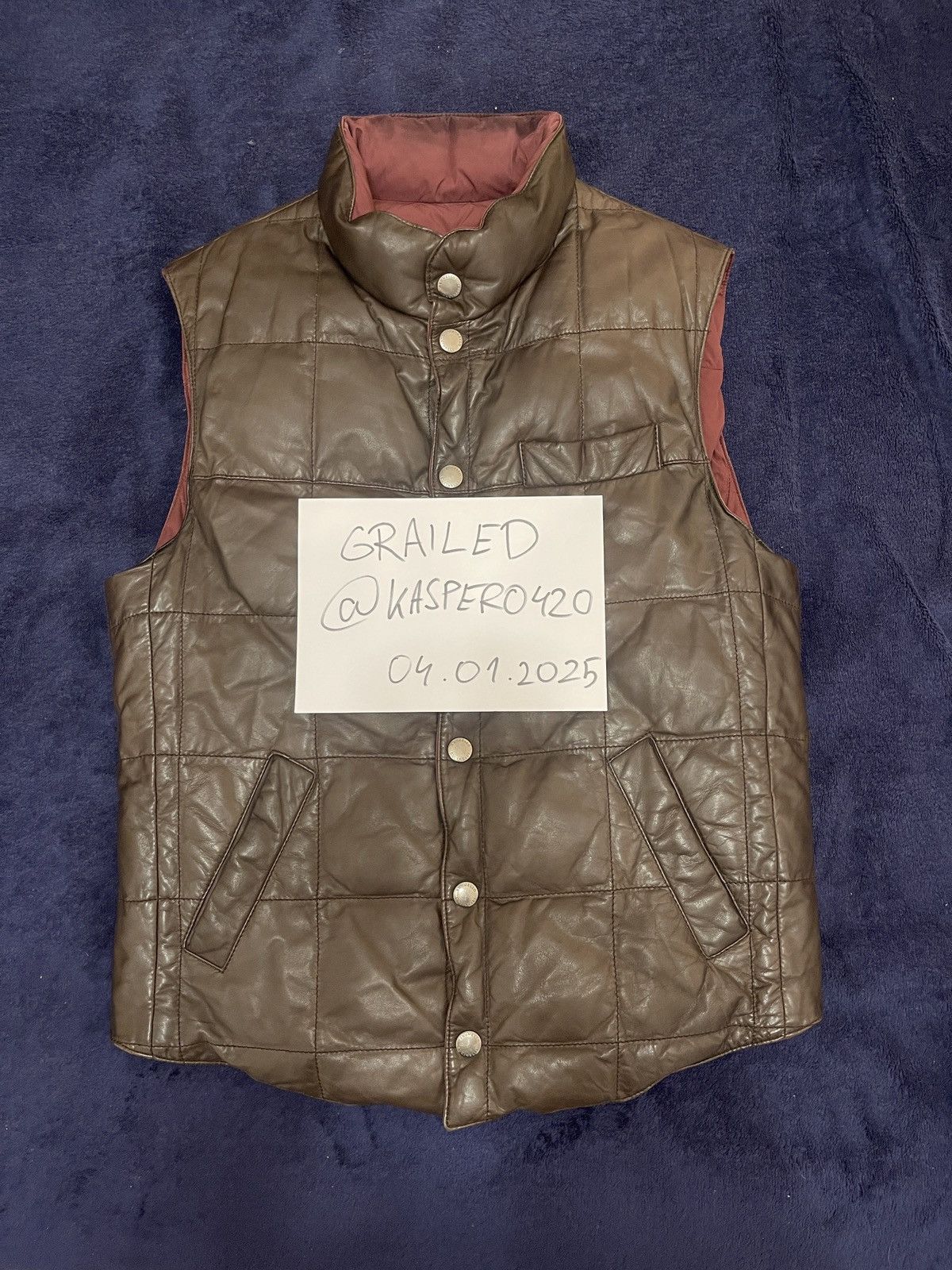 Brunello Cucinelli Brunello Cucinelli Reversible Lambskin Vest Size US S / EU 44-46 / 1 - 1 Thumbnail
