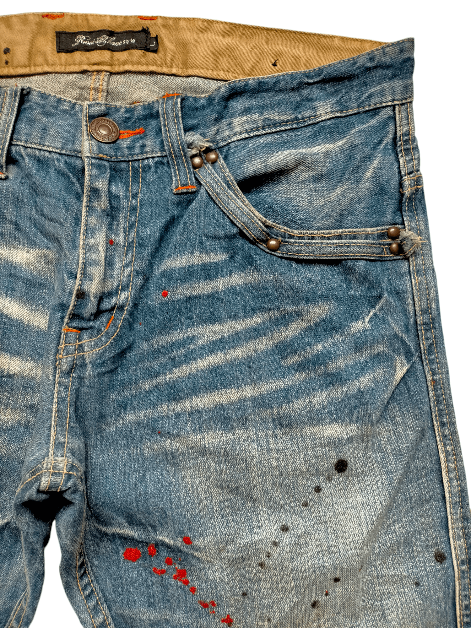 Hysteric Glamour × Japanese Brand Flare Jeans Root Three Acid Wash Painted Boot cut denim Size US 32 / EU 48 - 5 Thumbnail