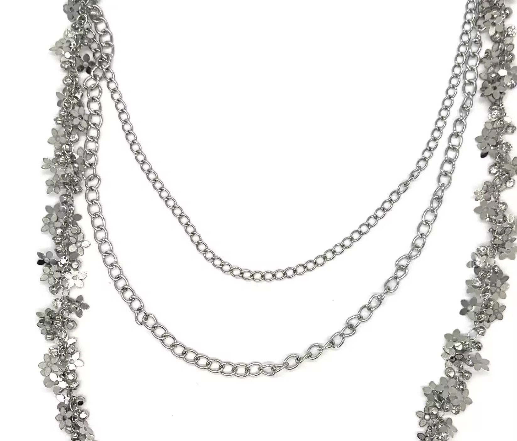 Other Silvery Floral leaf Three layers Metal Waist Pant Chain Size ONE SIZE - 6 Thumbnail