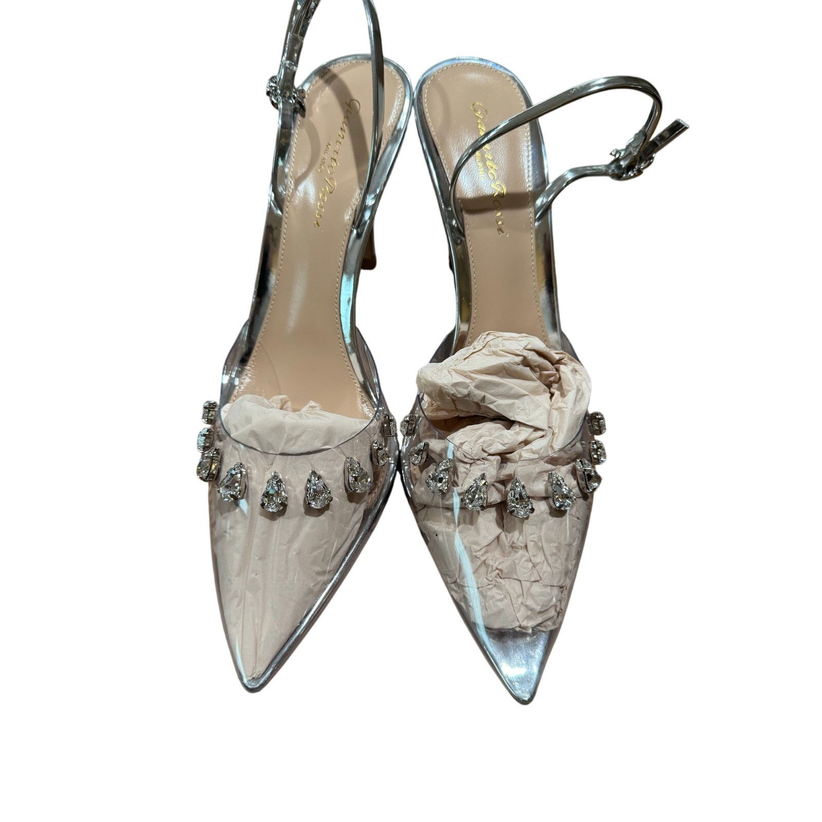 Gianvito Rossi Gianvito Rossi 85 Crystal-Embellished Slingback Pumps 37 EU Size US 7 / IT 37 - 6 Thumbnail