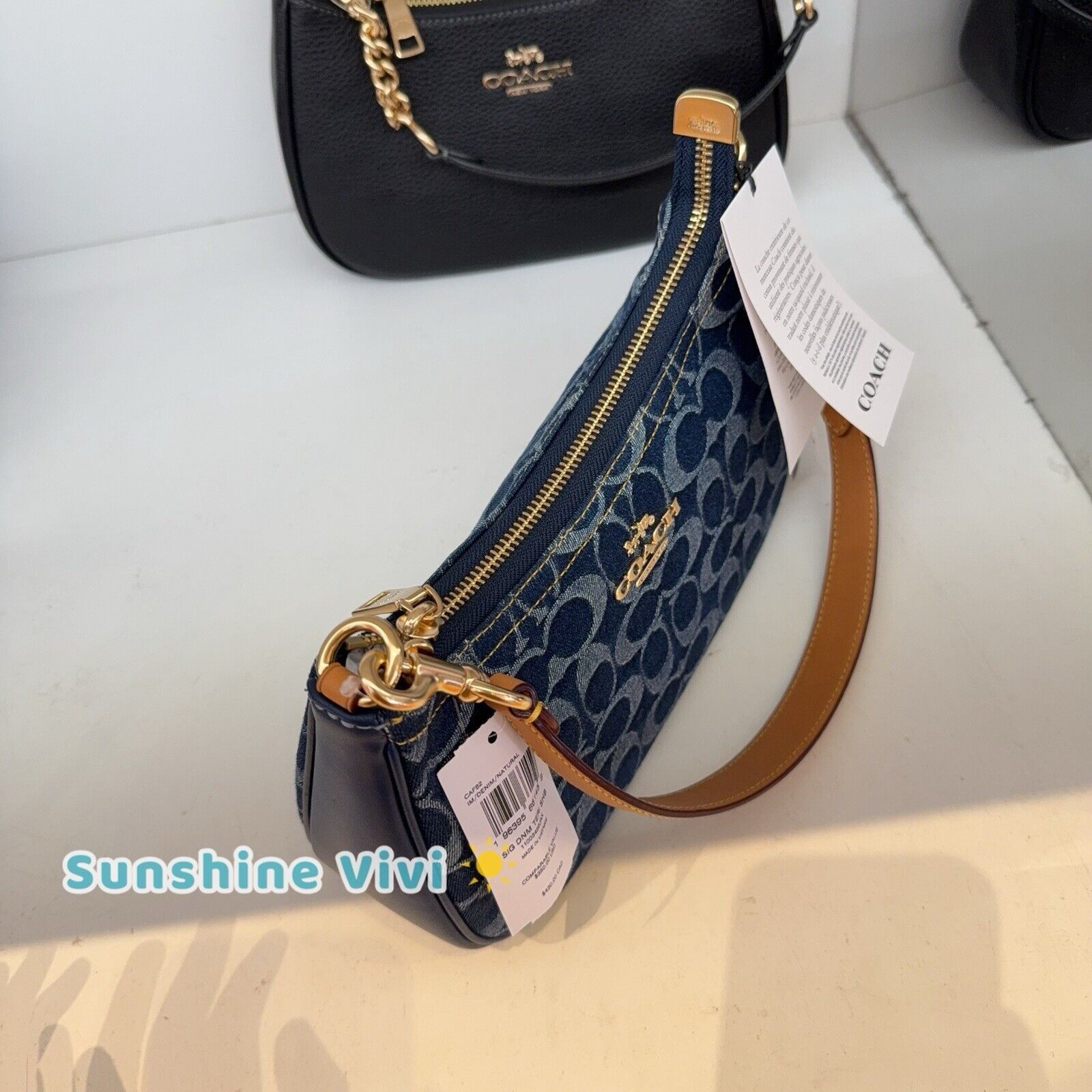 Coach NEW Limited Coach Large Teri Crossbody Bag Denim CAF82 Size ONE SIZE - 4 Thumbnail