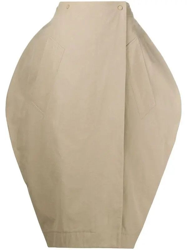 Bottega Veneta o1y0725 Midi Skirt in Sand Size 27" / US 4 / IT 40 - 1 Thumbnail