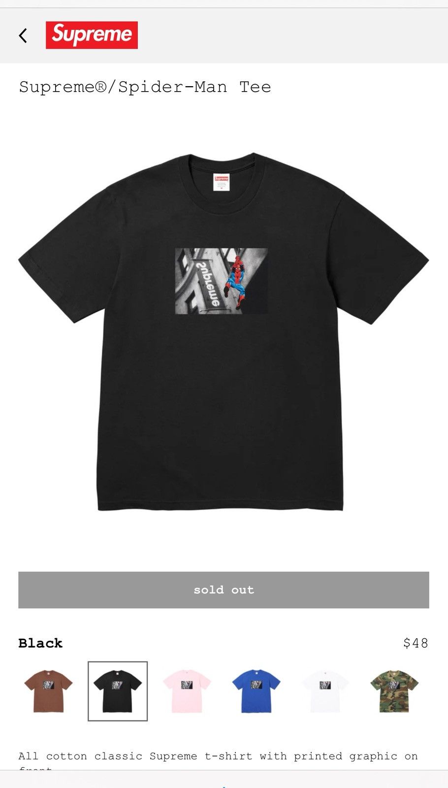 Supreme Supreme spider-man tee | Grailed