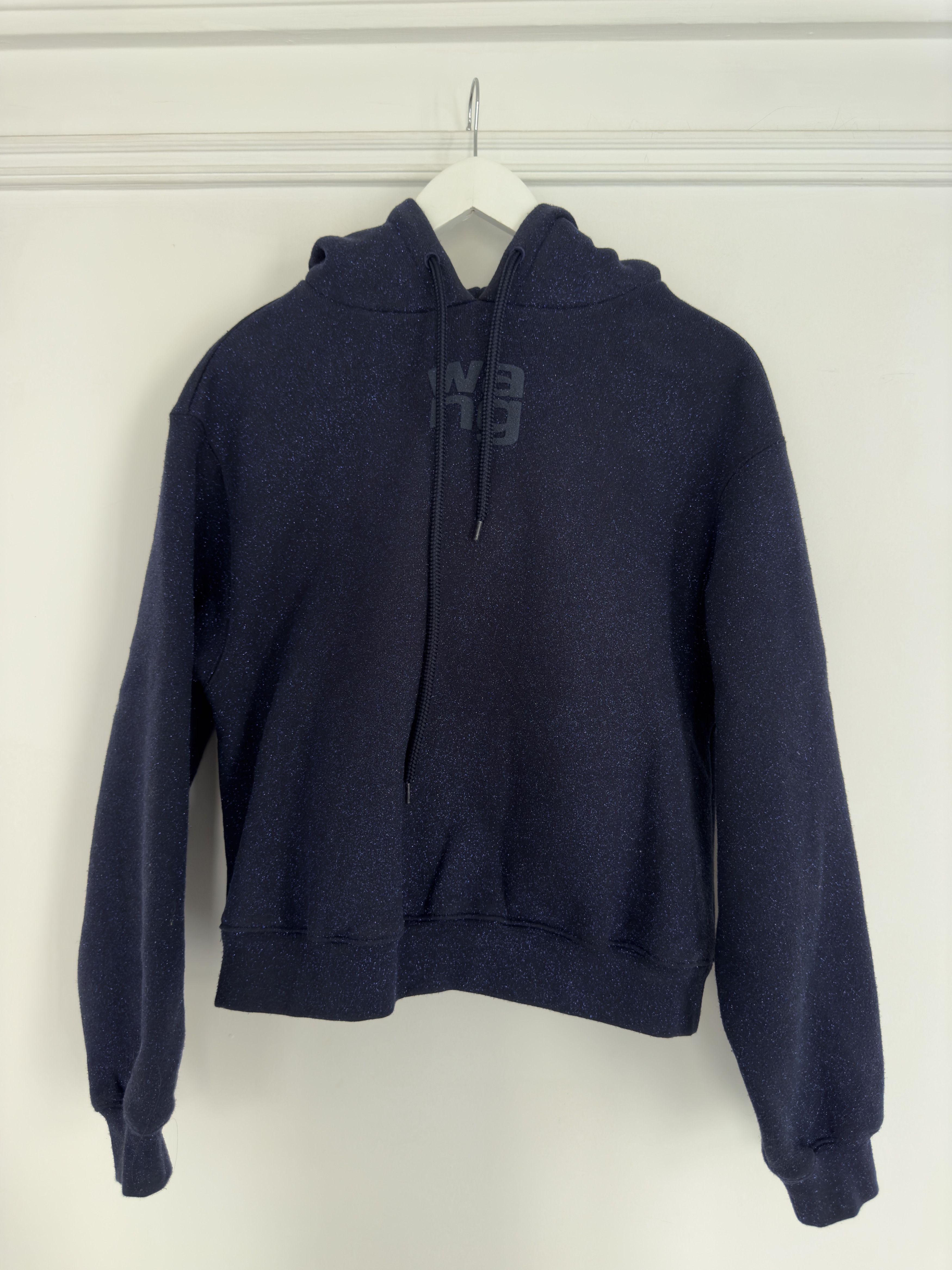 Alexander Wang Alexander Wang - Blue Glitter Hoodie with Textured Logo Size XS / US 0-2 / IT 36-38 - 2 Thumbnail