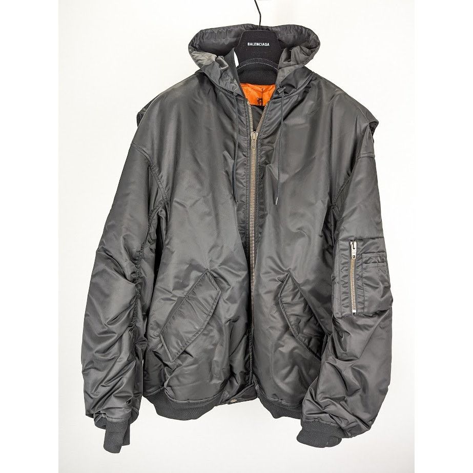 Balenciaga o1rshd1 Bomber Nylon In Black Size US L / EU 52-54 / 3 - 3 Thumbnail
