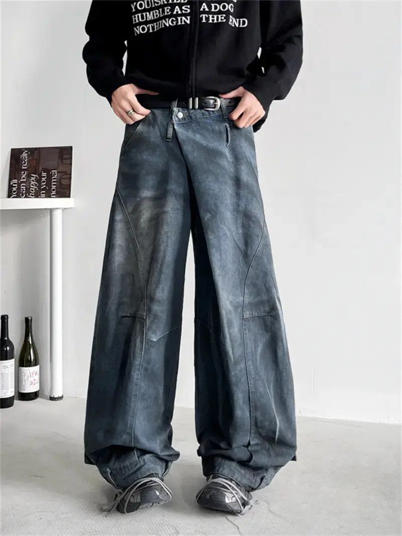 Japanese Brand Retro loose wide leg slightly flared jeans Size US 32 / EU 48 - 1 Thumbnail