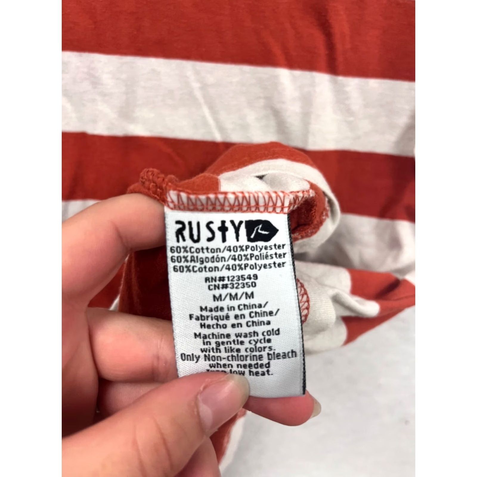 Rusty VINTAGE Rusty Striped T-Shirt Mens M Red & White Size US M / EU 48-50 / 2 - 4 Thumbnail