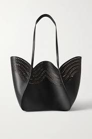 image of Alaia Alaïa Mini Leather Lili 22 Tote Bag Bucket Bag in Black, Women's