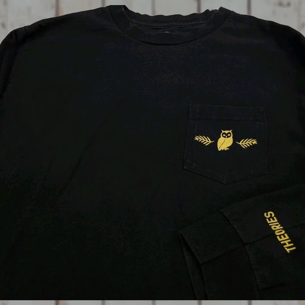 Vintage VINTAGE Theories Of Atlantis Long Sleeve T-Shirt Owl Logo Print Pocket Black Mens S Size US S / EU 44-46 / 1 - 1 Thumbnail