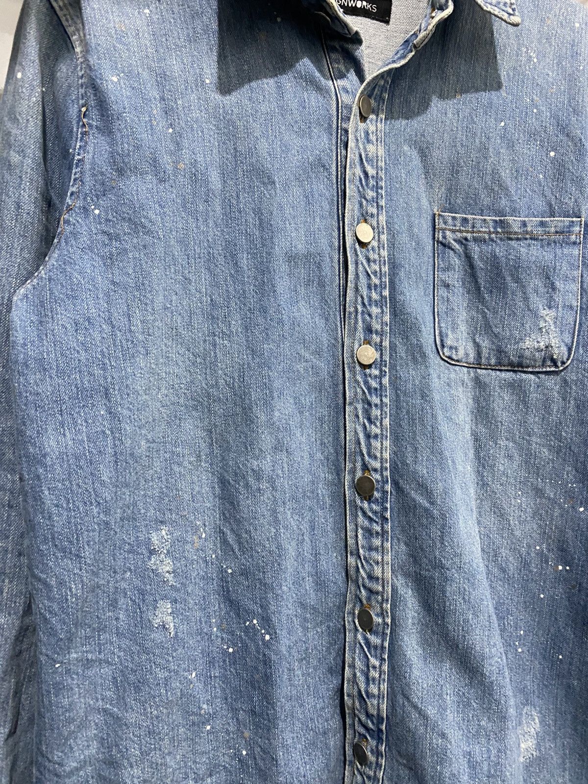 If Six Was Nine × Japanese Brand × Le Grande Bleu (L.G.B.) 💸BINDINGOFFER💸Japanese designwork denim painter shirt Size US L / EU 52-54 / 3 - 3 Thumbnail