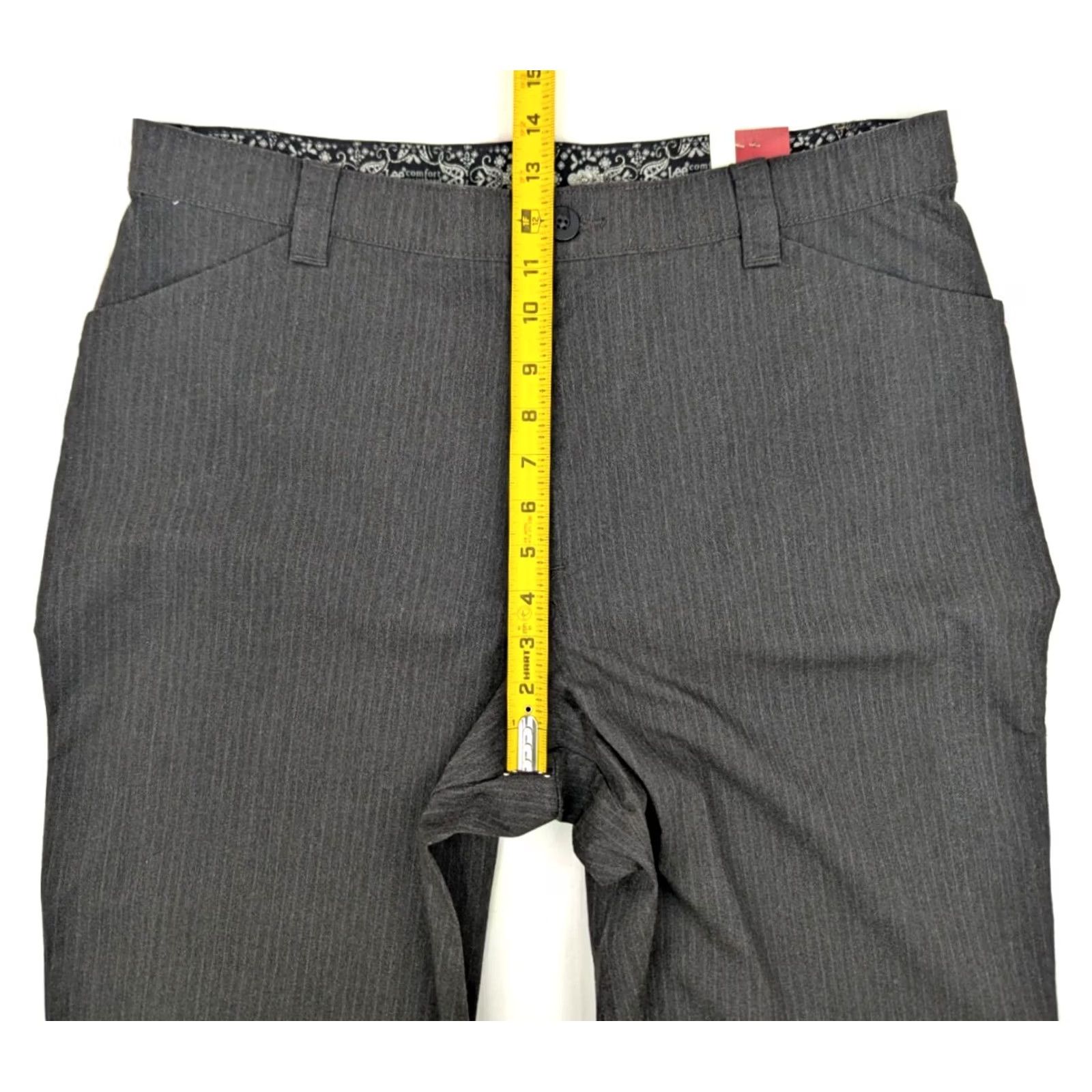 Lee Lee Gray Pinstripe Comfort Waist Bootcut Pants Women 18M (36x32) Cotton NWT Size 40" / US 18 - 4 Thumbnail