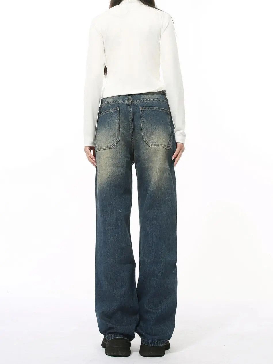 Japanese Brand Retro loose straight leg ripped jeans Size US 30 / EU 46 - 5 Thumbnail
