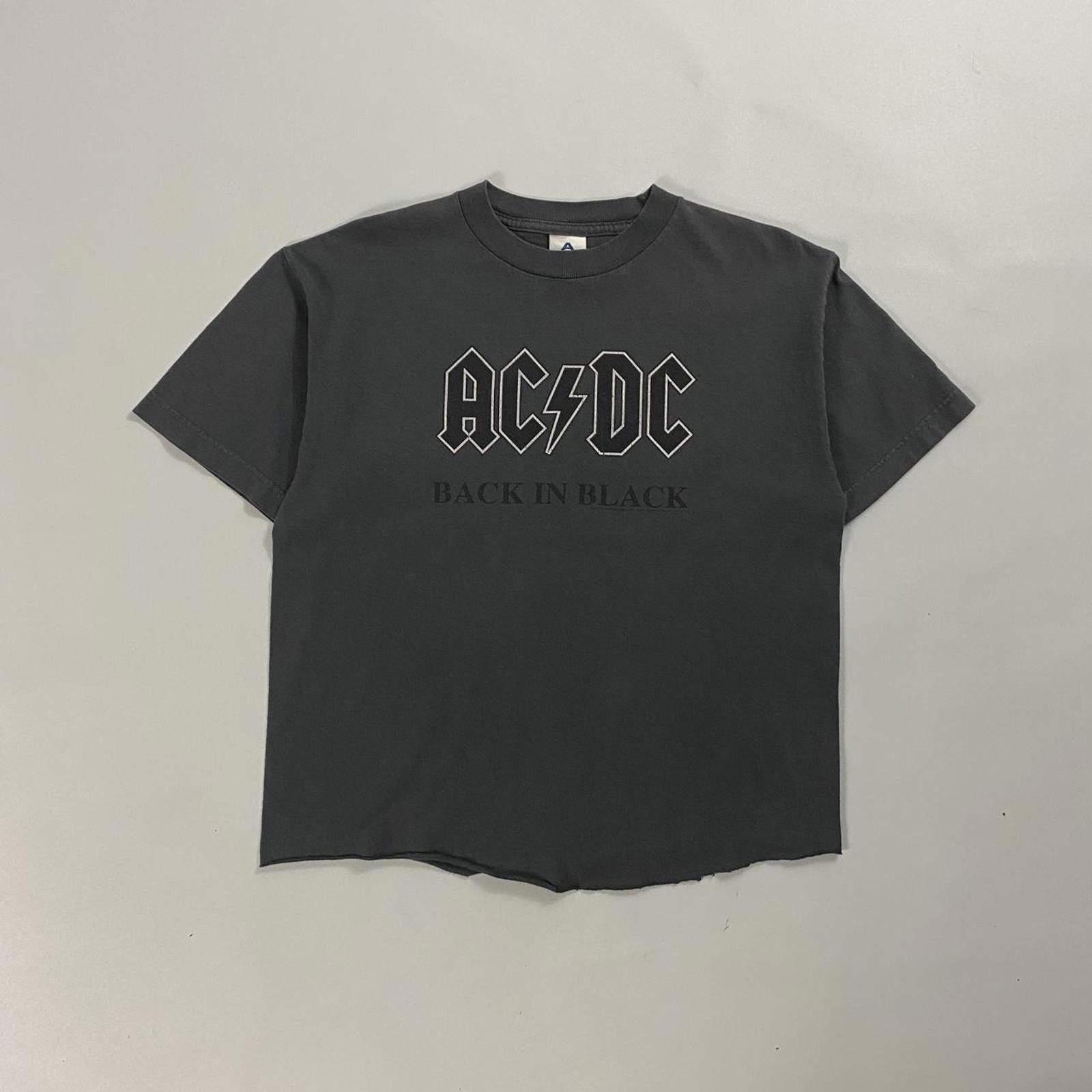 Vintage AC/DC Cropped Band Grey Tee Size M / US 6-8 / IT 42-44 - 1 Thumbnail