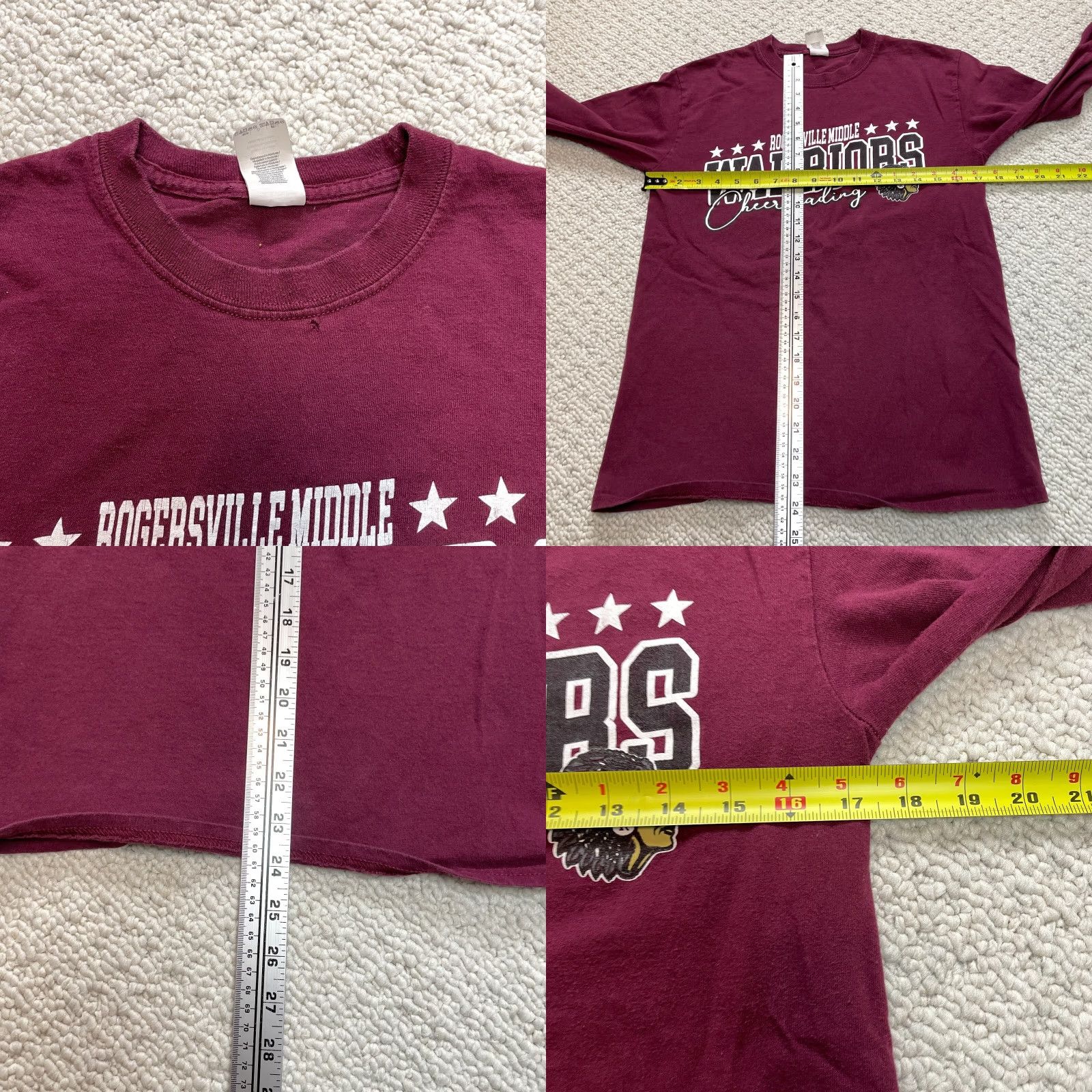 Gildan Gildan Shirt Womens Small Dark Red Long Sleeve Rogersville Warriors Cheerleading Size S / US 4 / IT 40 - 8 Thumbnail