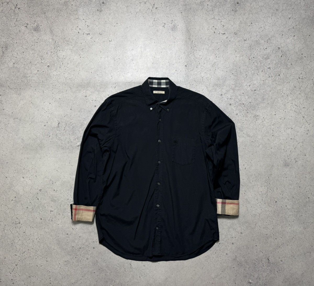 Burberry Burberry Brit Black Luxury Button Up Shirt Size L Vintage Size US L / EU 52-54 / 3 - 2 Thumbnail