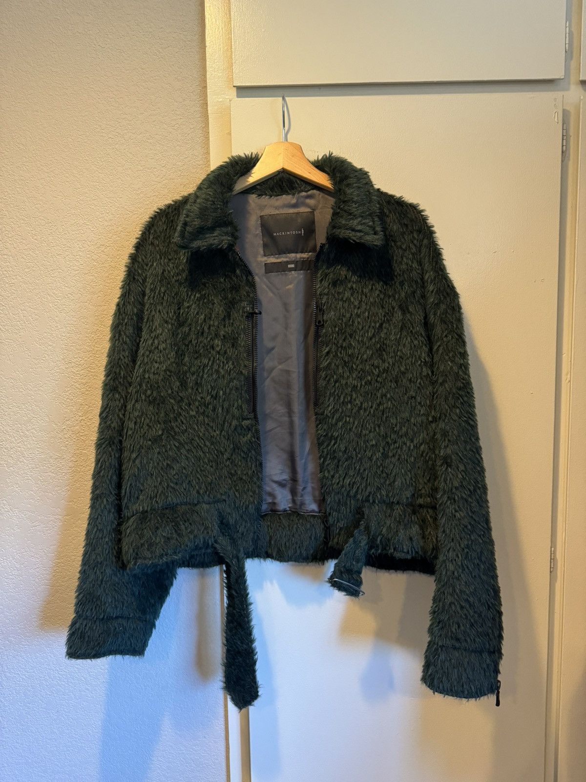 image of Kiko Kostadinov x Mackintosh 0003 Furry Jacket in Green, Men's (Size Small)