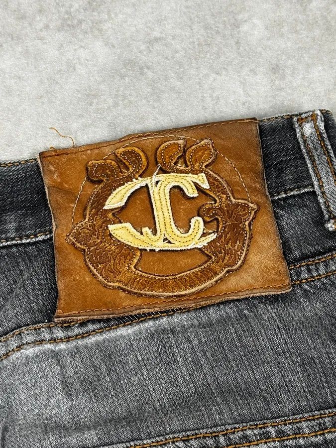 Roberto Cavalli 2000s Cavalli Grey Distressed Bootcut Jeans Size US 32 / EU 48 - 10 Thumbnail