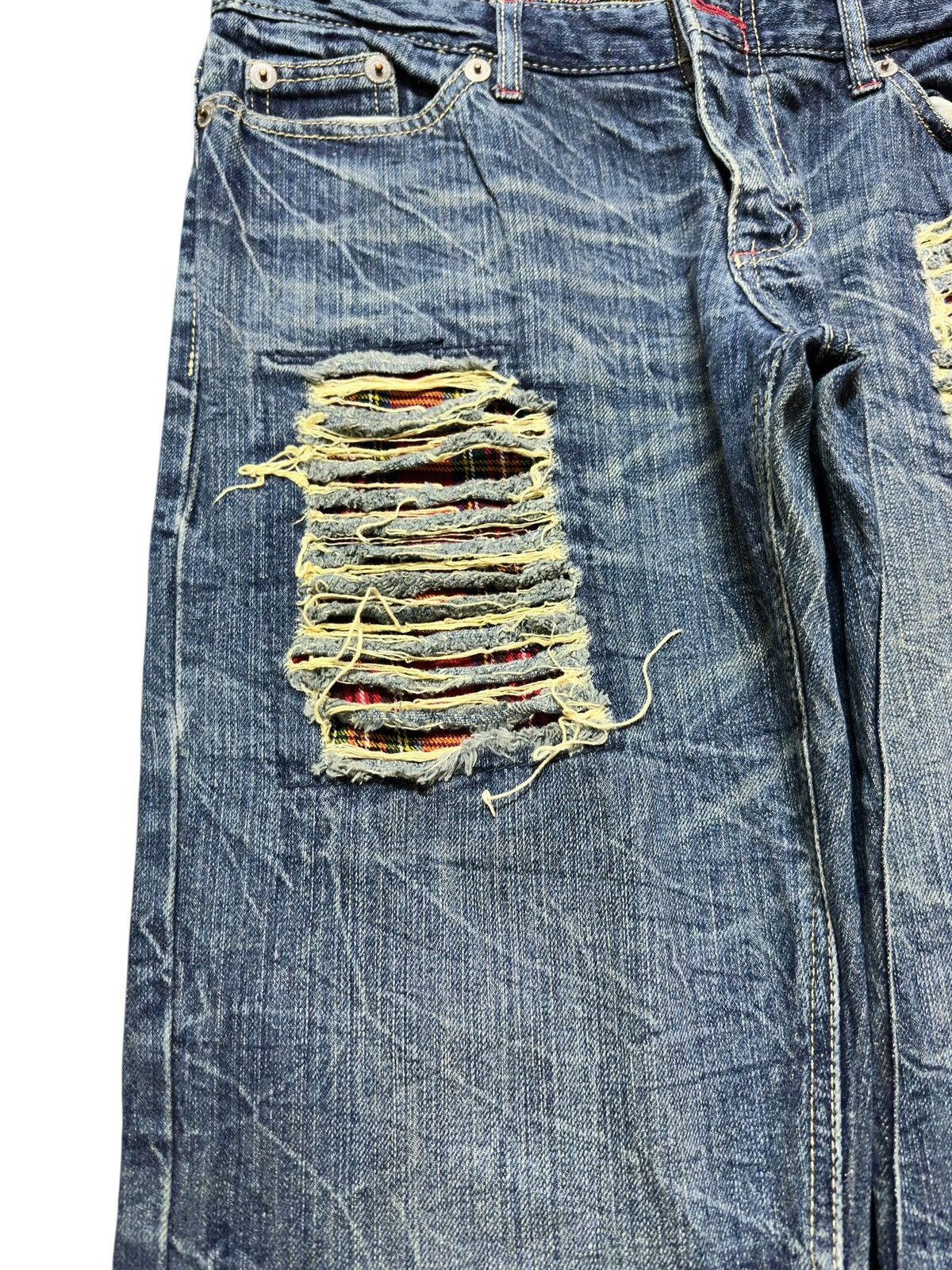 Hysteric Glamour Vintage Japanese Brand Double Waist Ripped Distressed Denim Size US 33 - 3 Thumbnail