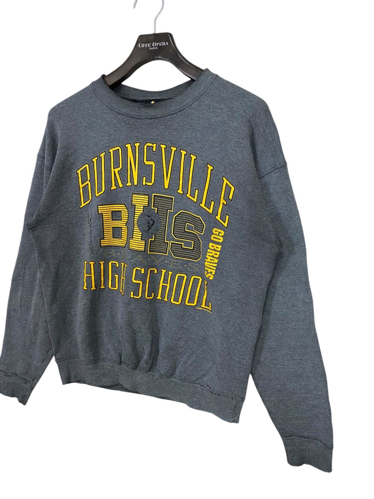 Vintage Vintage 80s burnville high school sweatshirt crewneck size L Size US L / EU 52-54 / 3 - 2 Thumbnail