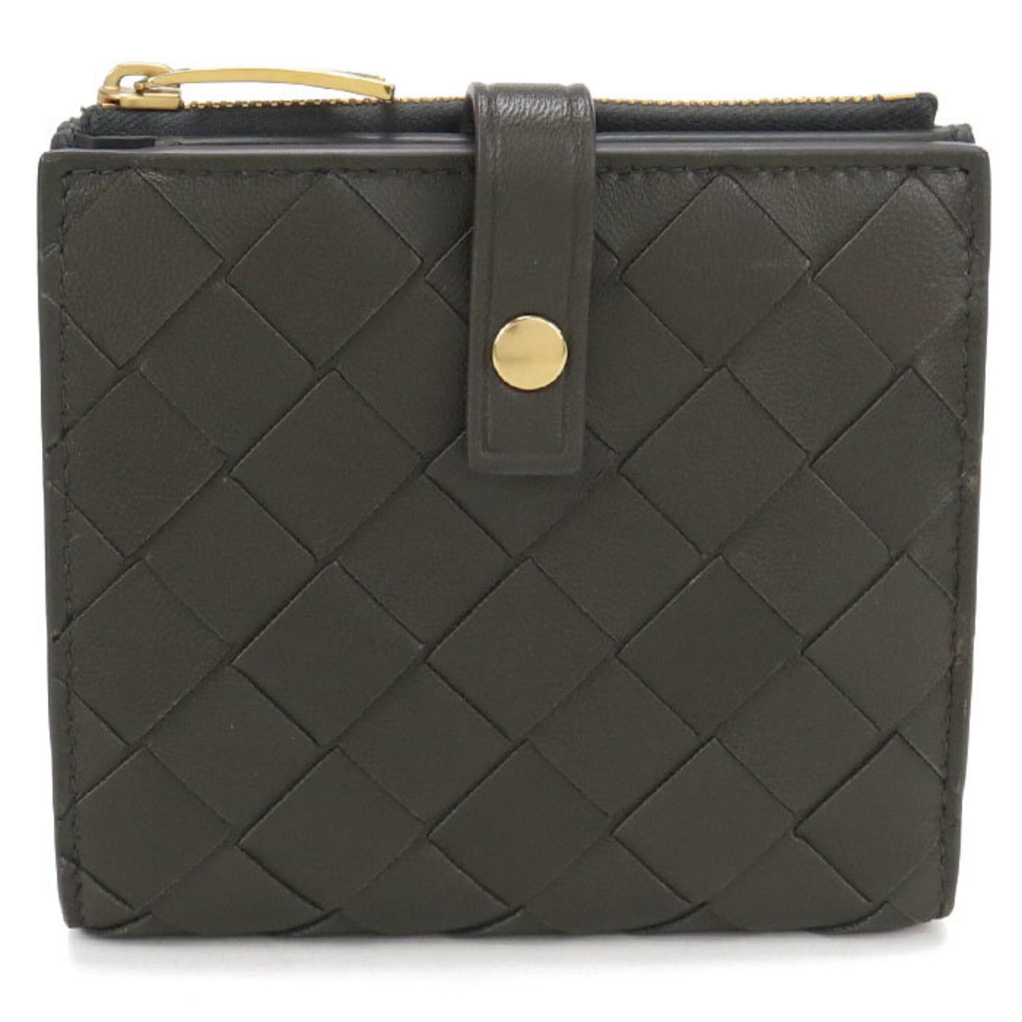 Bottega Veneta Bottega Veneta Bi-fold Wallet Intrecciato Women's Khaki Size ONE SIZE - 1 Thumbnail