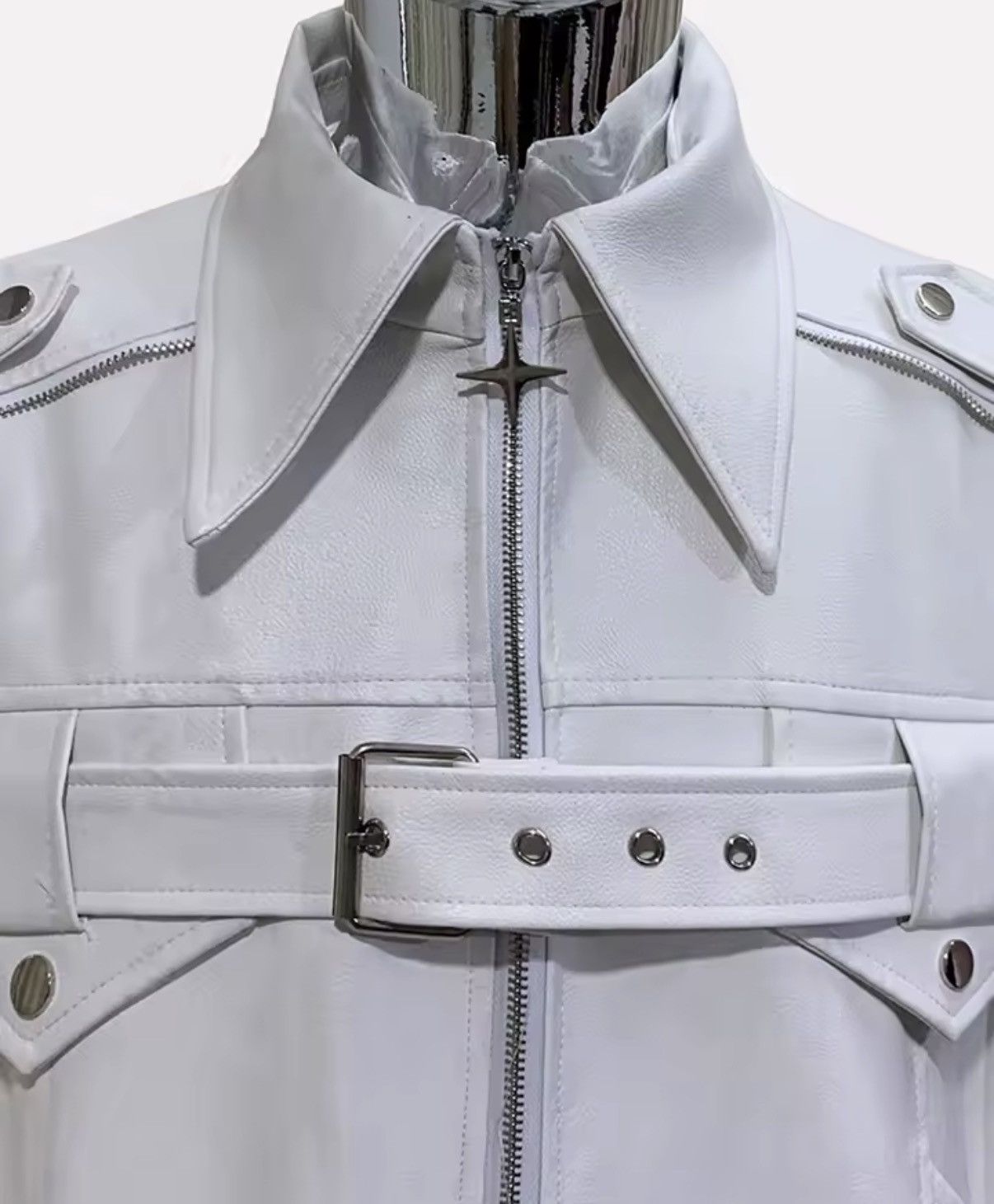 Leather Punk Streetwear PU Leather Designer Zipper Jacket Size US XL / EU 56 / 4 - 2 Thumbnail