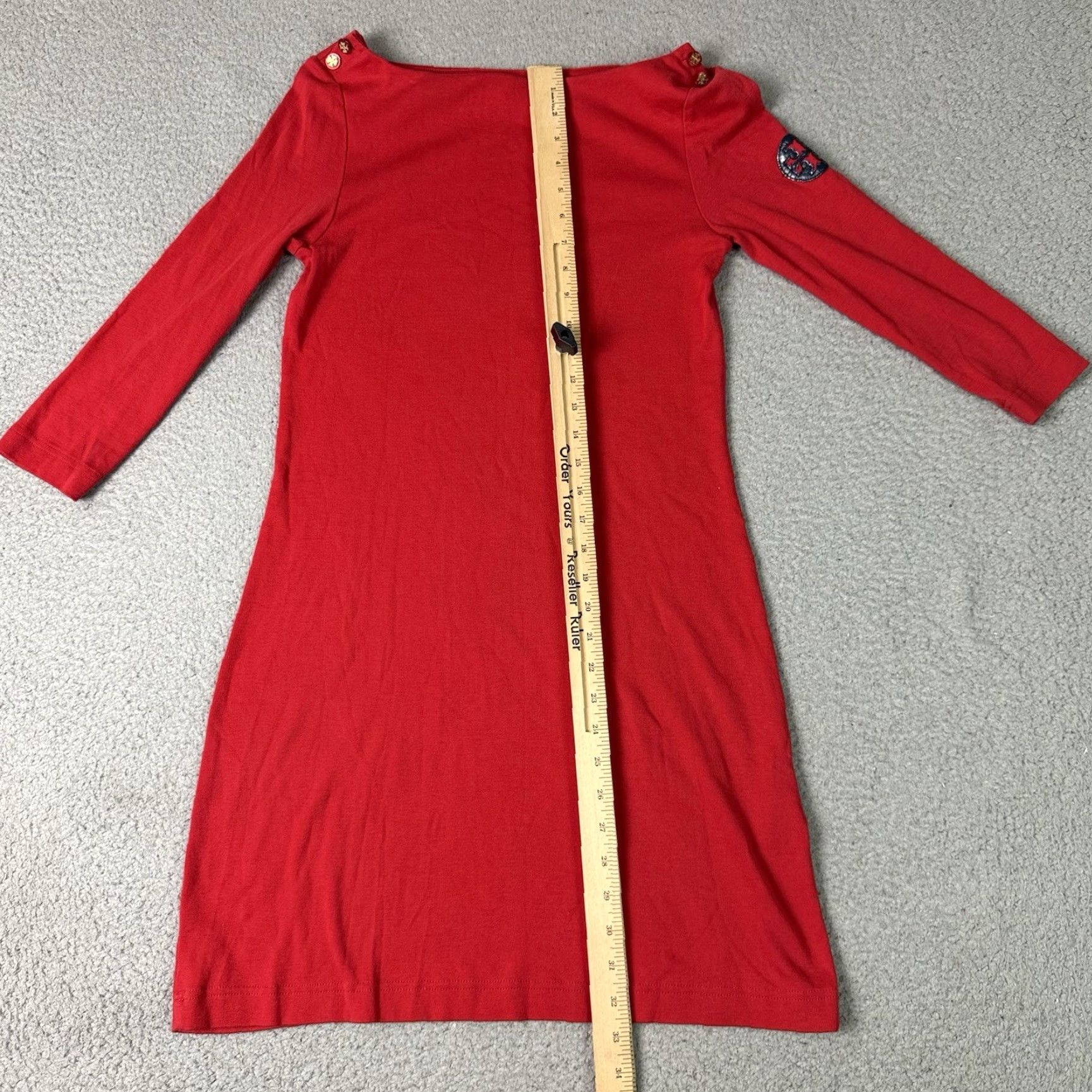 Tory Burch Tory Burch Skirt Womens Small Red Cotton Buttons Casual Dress High Fashion Rare Size 28" / US 6 / IT 42 - 6 Thumbnail