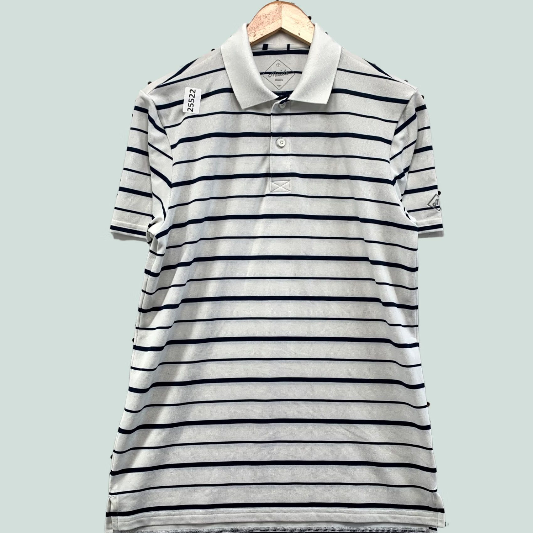Bonobos Bonobos Polo Collared Shirt White Blue Striped Mens Small Golf Size US S / EU 44-46 / 1 - 1 Thumbnail