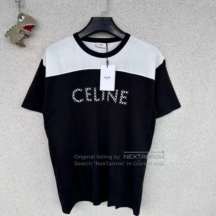 Japanese Brand Celine Patchwork Rivet Short-Sleeve Top. Size M / US 6-8 / IT 42-44 - 1 Thumbnail