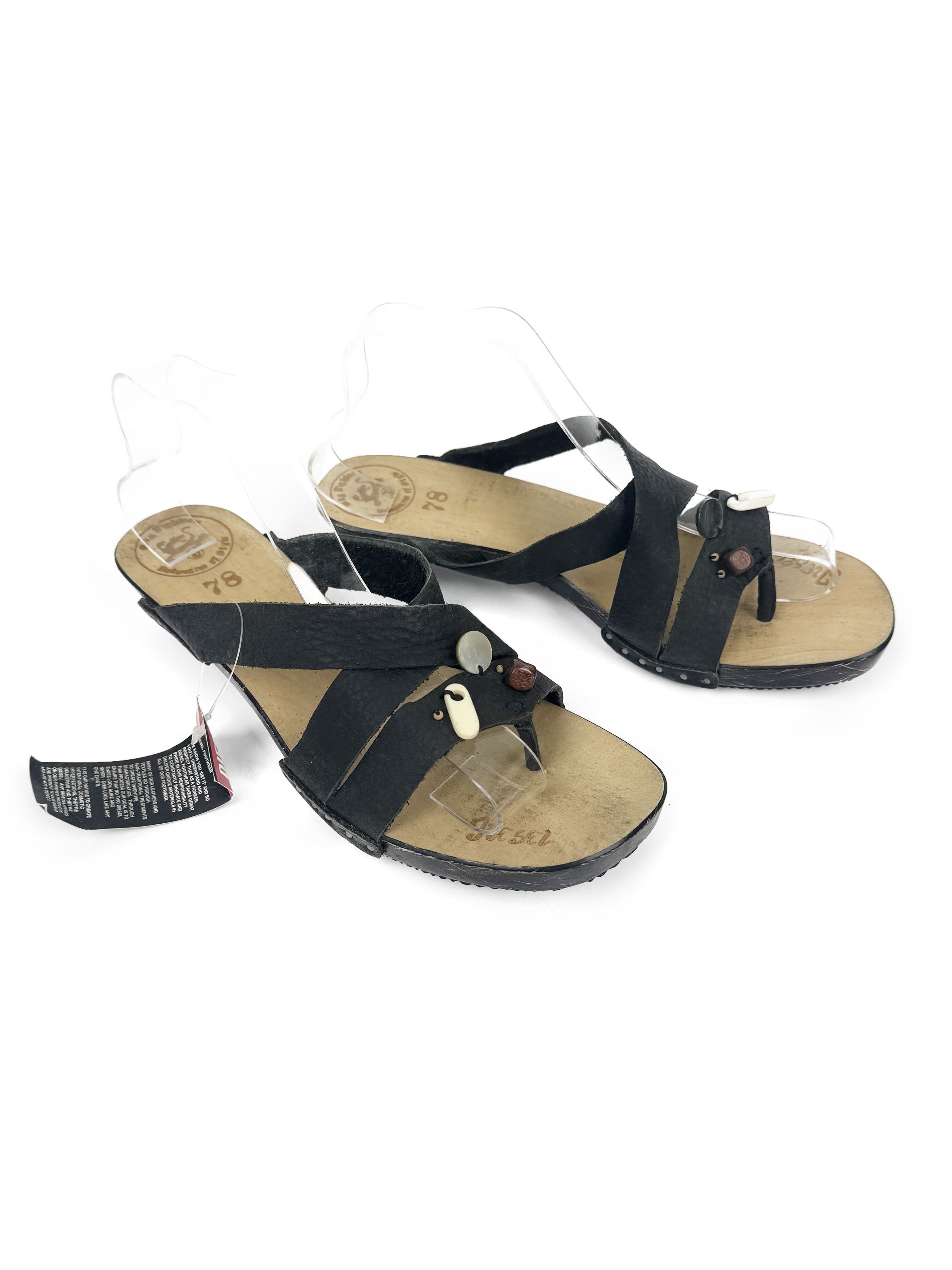 Diesel Diesel Black Clogs Flip flops Mules Thong Sandals 39 Size US 9 / IT 39 - 6 Thumbnail