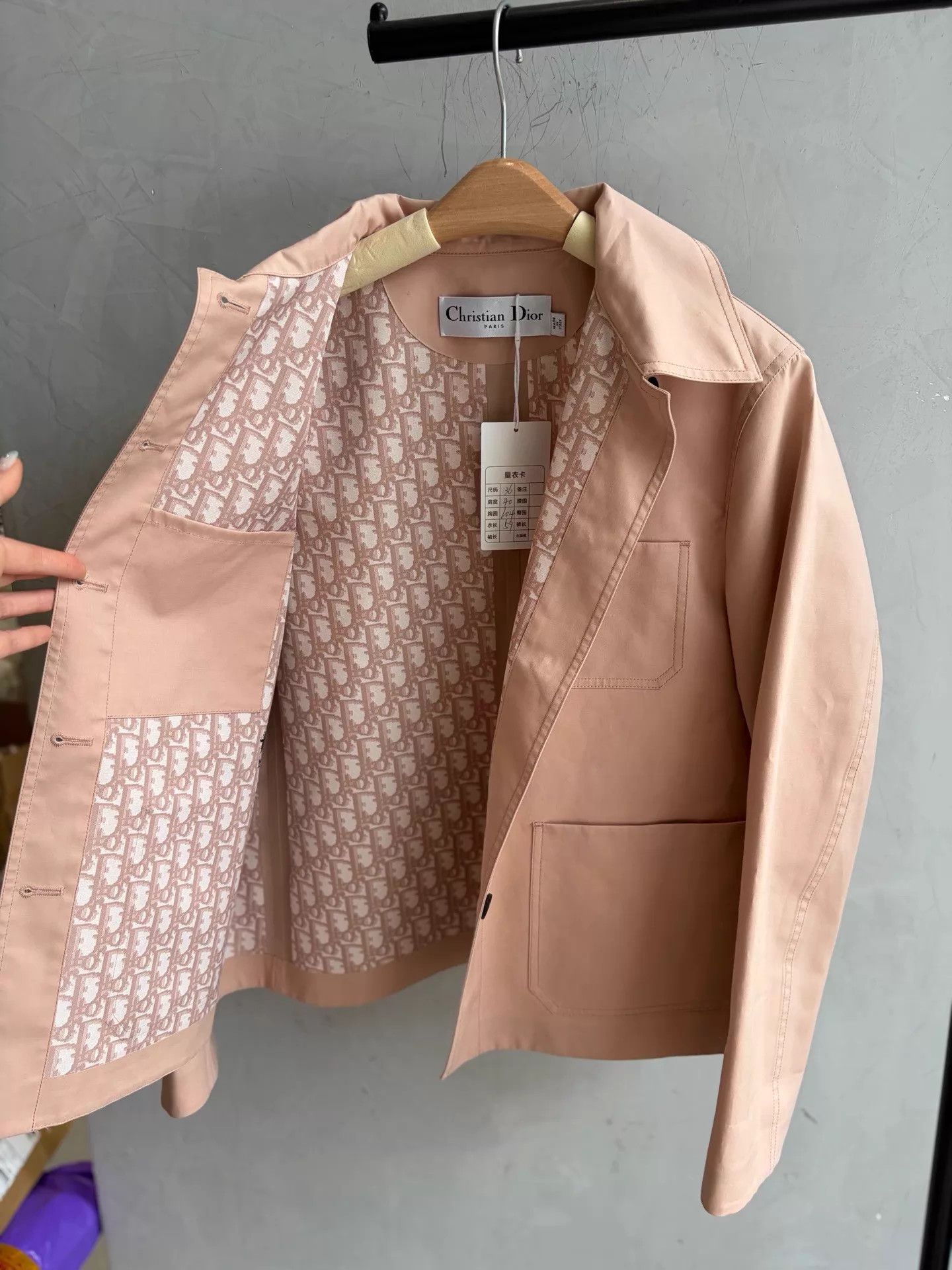 Dior Dior Vintage Monogram Jacket Nude Pink Lining 36 Size XS / US 0-2 / IT 36-38 - 2 Thumbnail