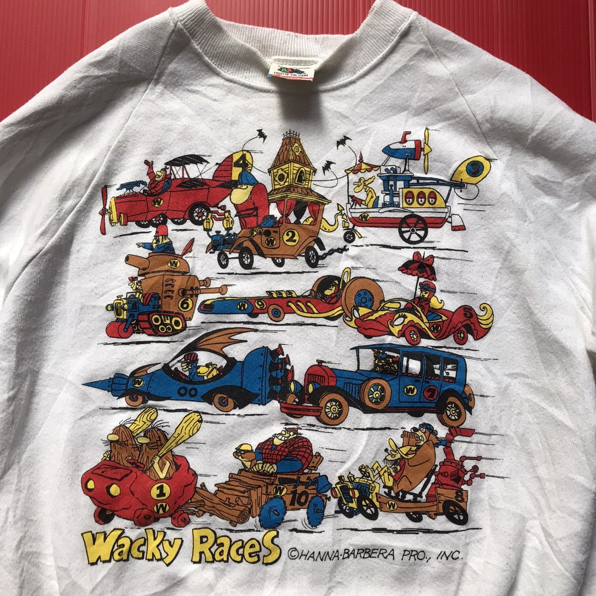 Cartoon Network × NASCAR × Vintage Vintage 1980s Hanna Barbera RARE Wacky Races Sweatshirt Size US M / EU 48-50 / 2 - 9 Thumbnail
