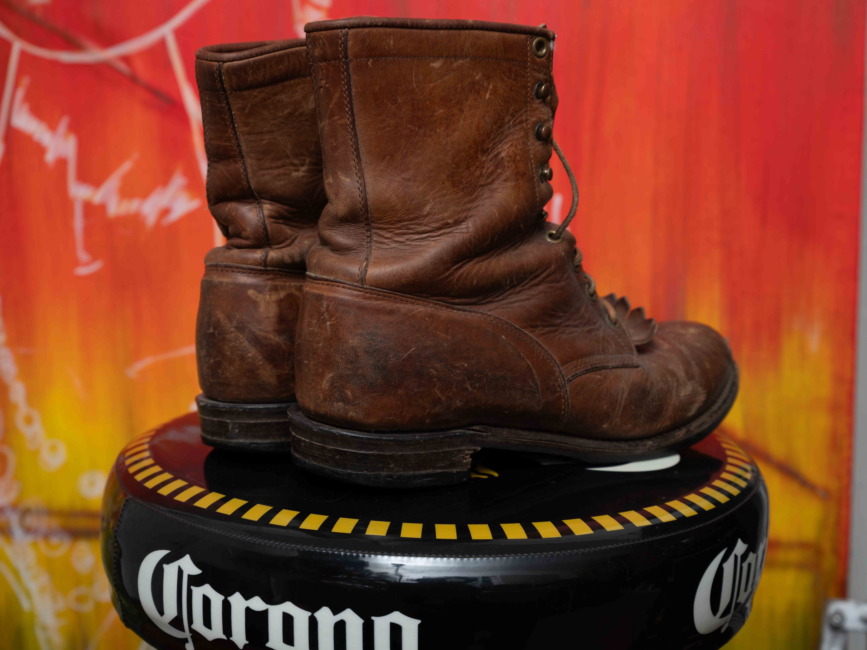Justin ustin Leather Lace Up Roper Cowboy Boots Size US 8.5 / EU 41-42 - 6 Thumbnail