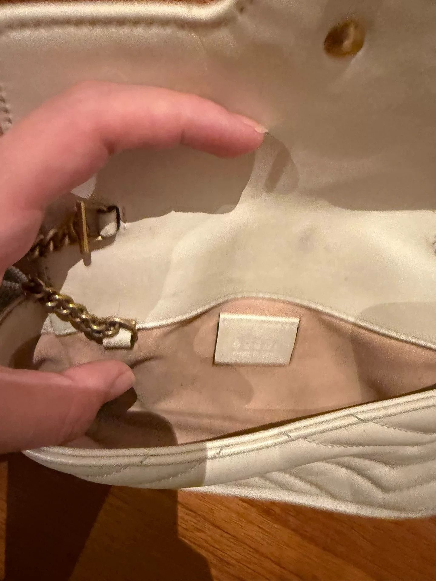 Gucci Gucci Marmont Mini White Chain Bag Size ONE SIZE - 4 Thumbnail
