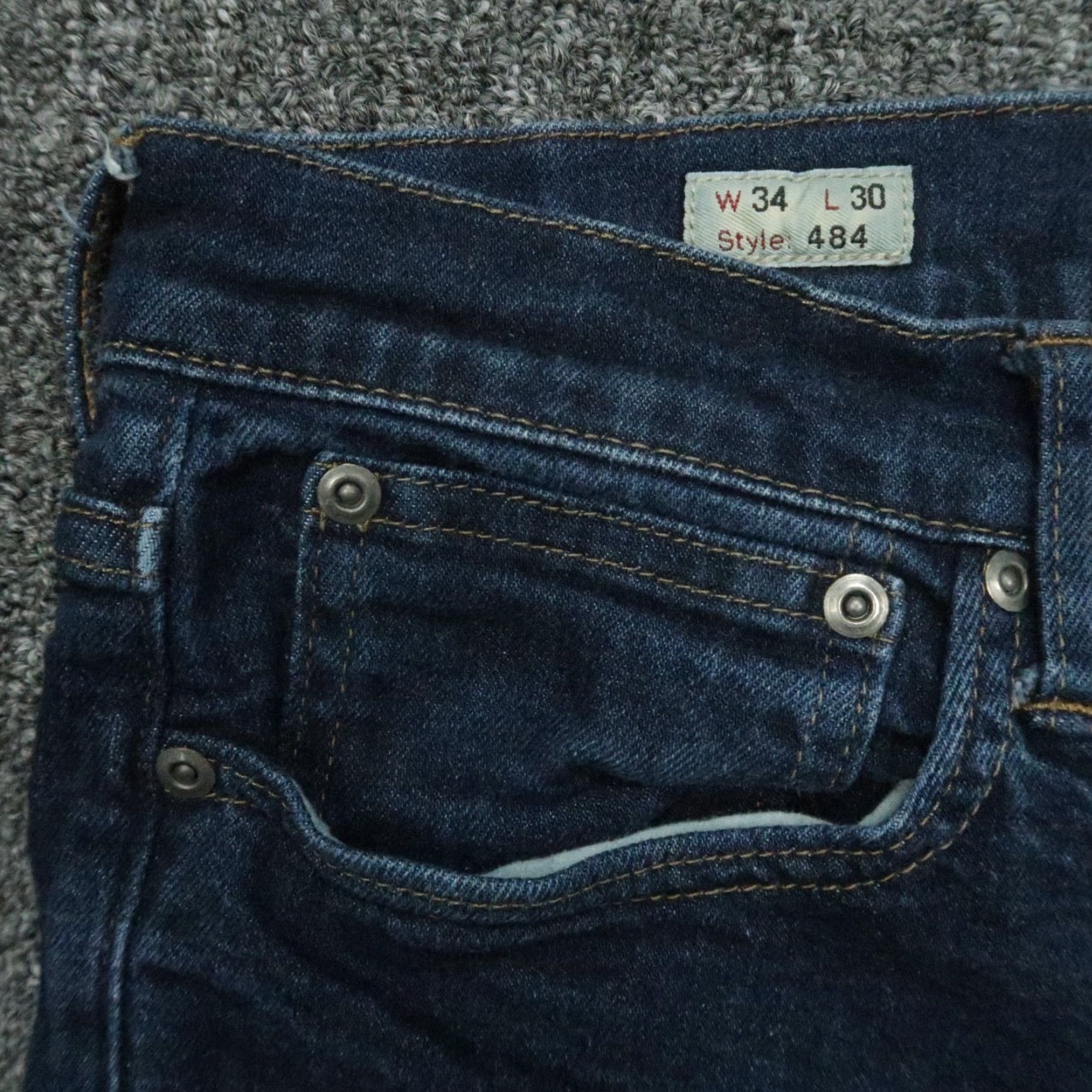J.Crew J Crew Jeans Mens 34x28 Blue 484 Stretch Slim Straight Denim 5-Pocket Button Zip Belt Loops Regular Size Type Jeans Mens Blue Size US 32 / EU 48 - 3 Thumbnail