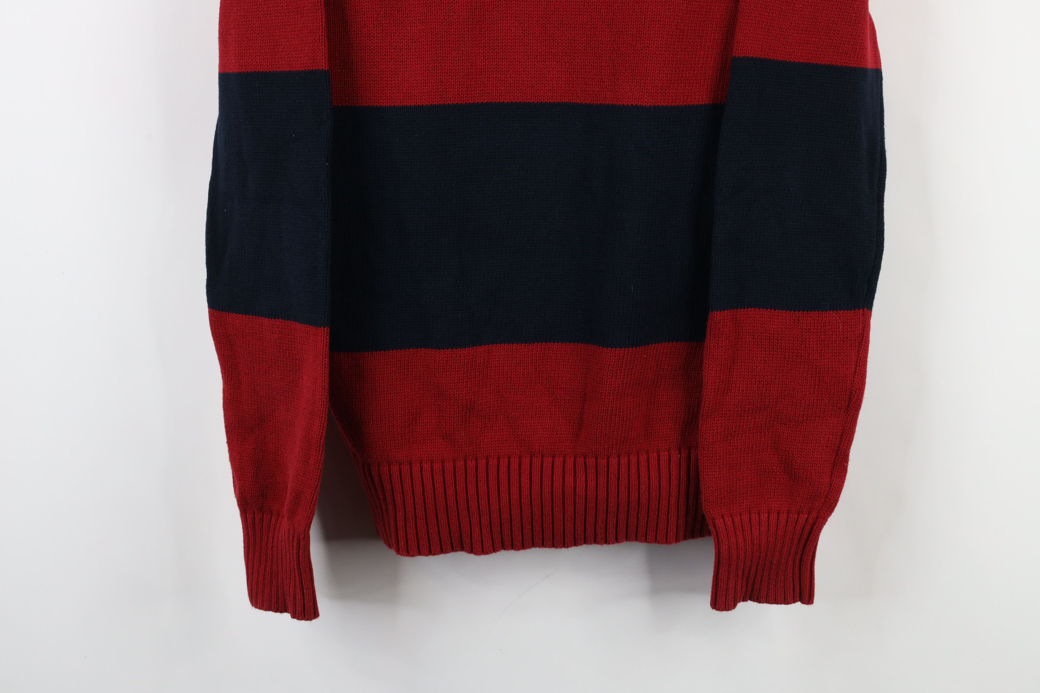 Nautica × Vintage Vintage 90s Nautica Block Striped Knit Crewneck Sweater Size US S / EU 44-46 / 1 - 3 Thumbnail